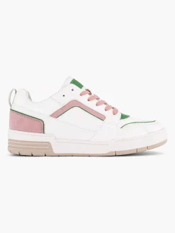 Oxmox Witte Retro Sneaker Roze-Dames Sneakers