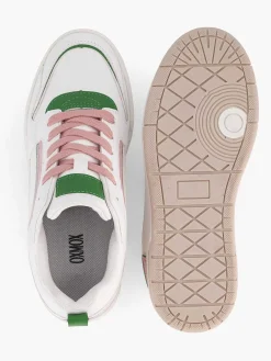 Oxmox Witte Retro Sneaker Roze-Dames Sneakers