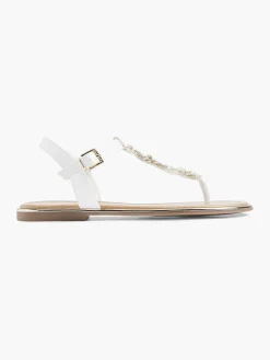 Graceland Witte Sandaal Sierketting-Dames Sandalen