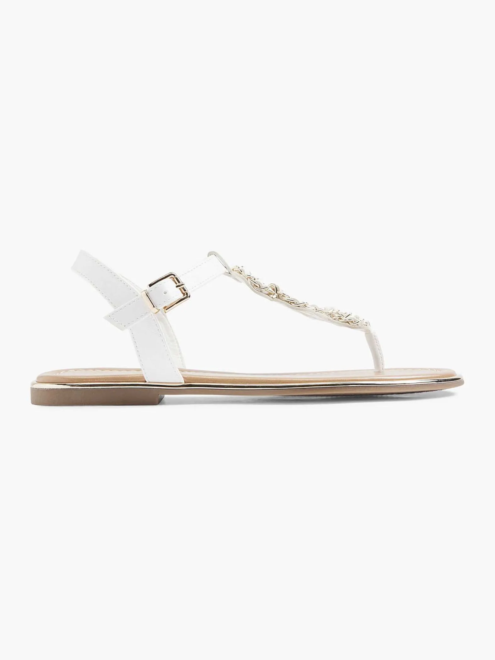 Graceland Witte Sandaal Sierketting-Dames Sandalen