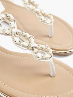 Graceland Witte Sandaal Sierketting-Dames Sandalen
