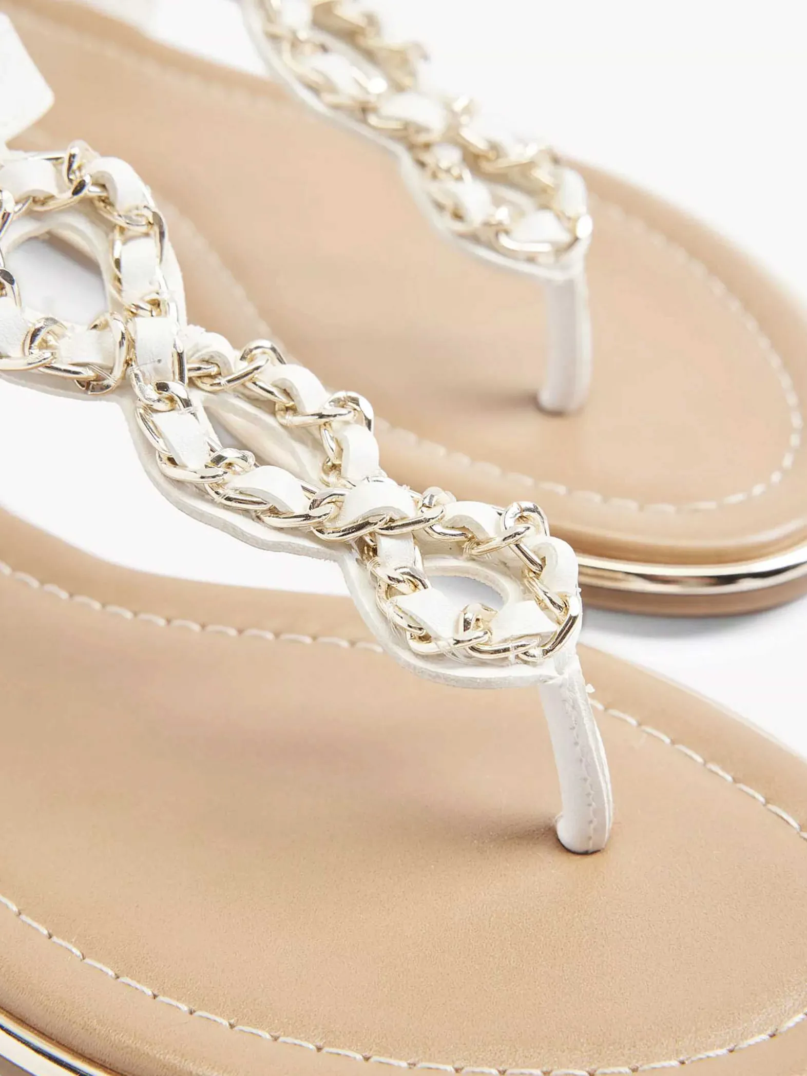 Graceland Witte Sandaal Sierketting-Dames Sandalen