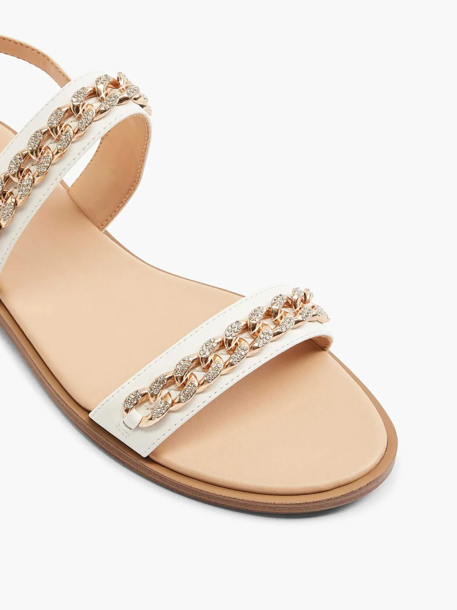 Graceland Witte Sandaal Sierketting-Dames Sandalen
