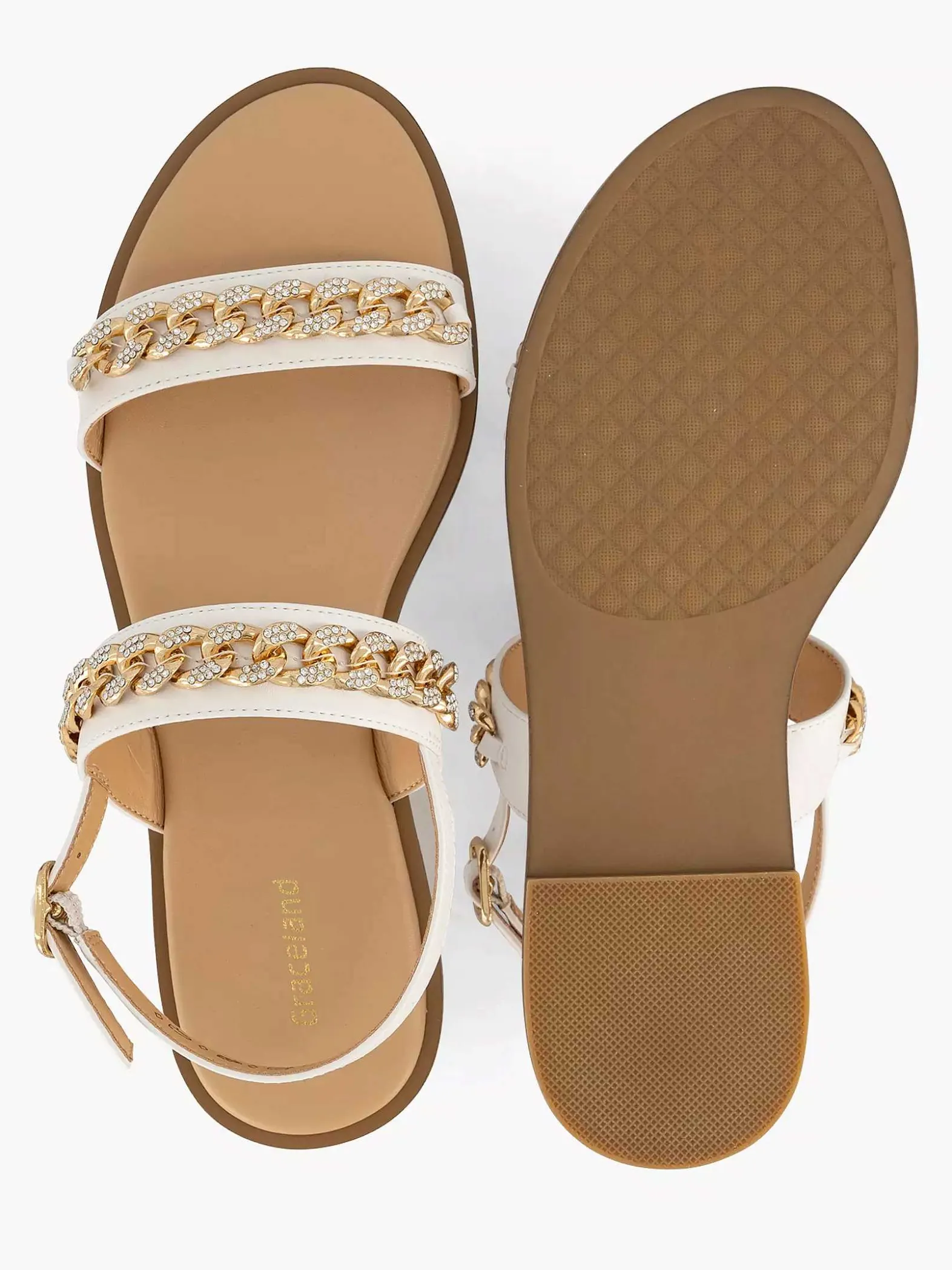 Graceland Witte Sandaal Sierketting-Dames Sandalen
