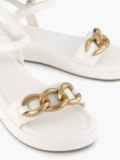 Oxmox Witte Sandaal Sierketting-Dames Sandalen