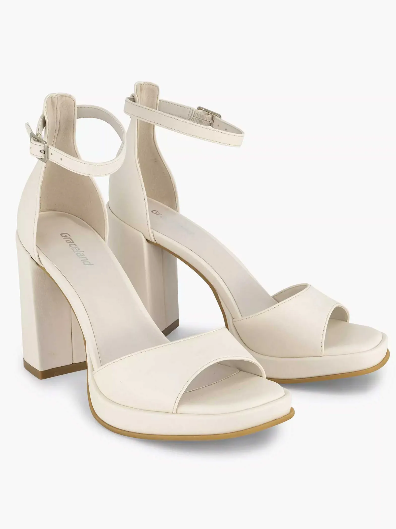 Graceland Witte Sandalette-Dames Sandalen