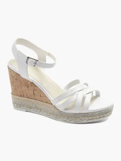 Graceland Witte Sandalette Sleehak-Dames Sandalen