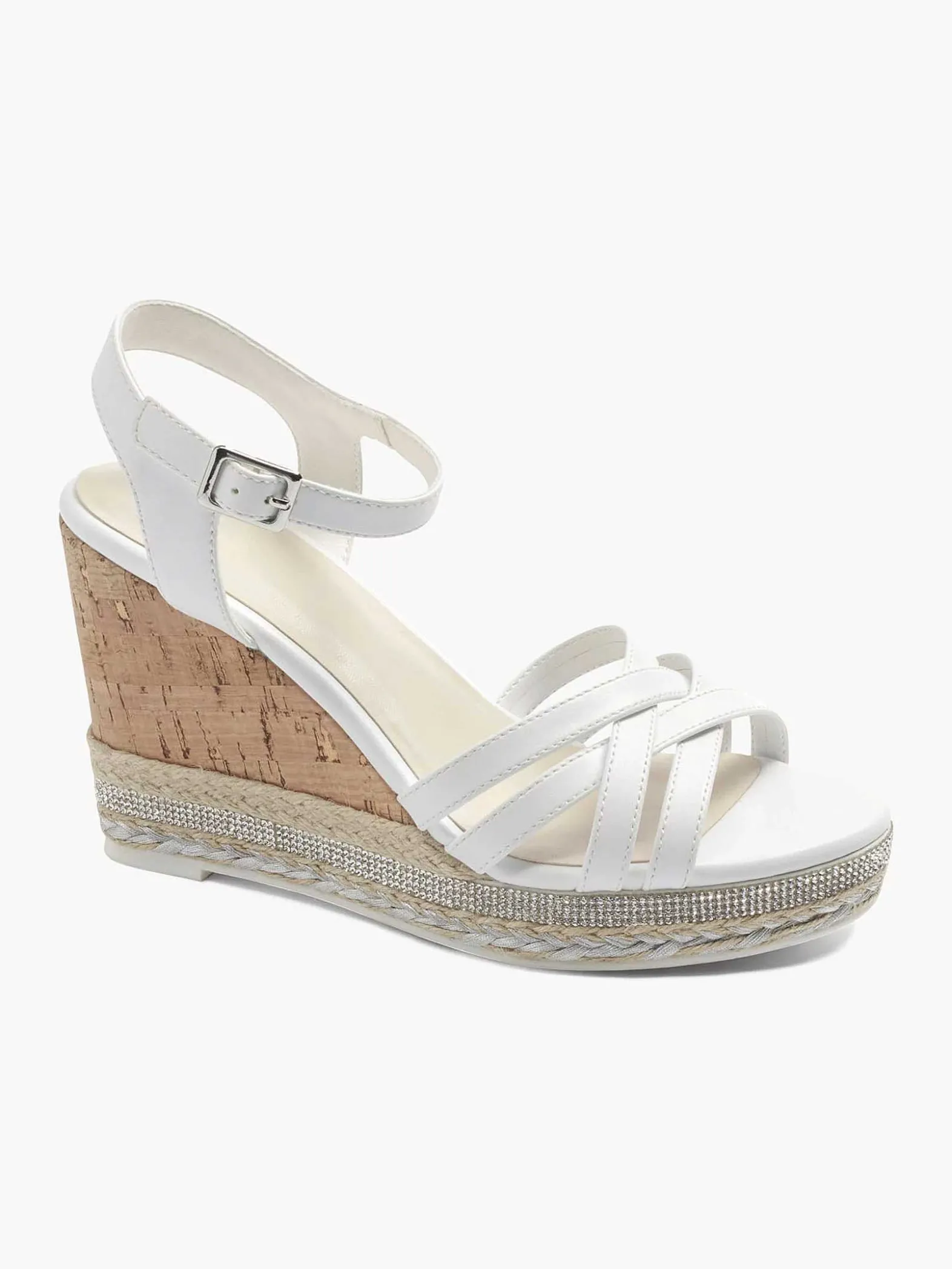 Graceland Witte Sandalette Sleehak-Dames Sandalen