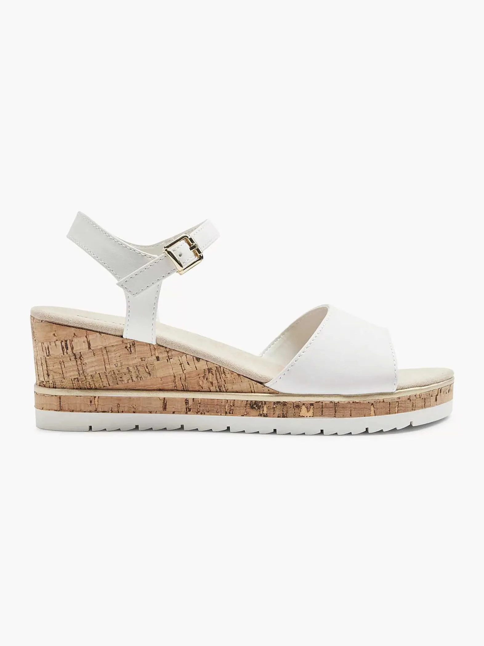 Graceland Witte Sandalette Sleehak-Dames Sandalen