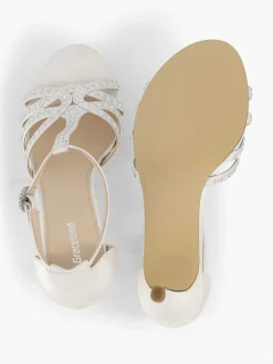 Graceland Witte Sandalette Steentjes-Dames Hoge Hakken