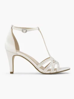 Graceland Witte Sandalette Steentjes-Dames Hoge Hakken