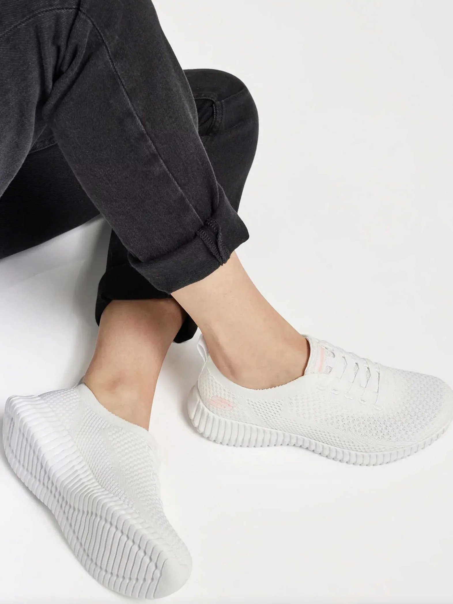 Skechers Witte Social Muse - Scene Lover-Dames Sneakers