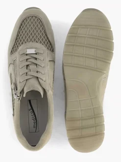 Medicus Zandkleurige Leren Comfort Sneaker-Dames Comfort Schoenen