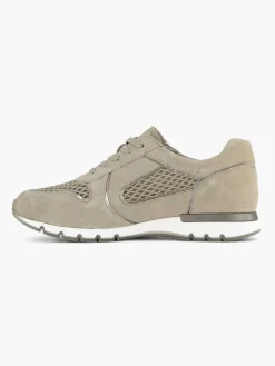 Medicus Zandkleurige Leren Comfort Sneaker-Dames Comfort Schoenen