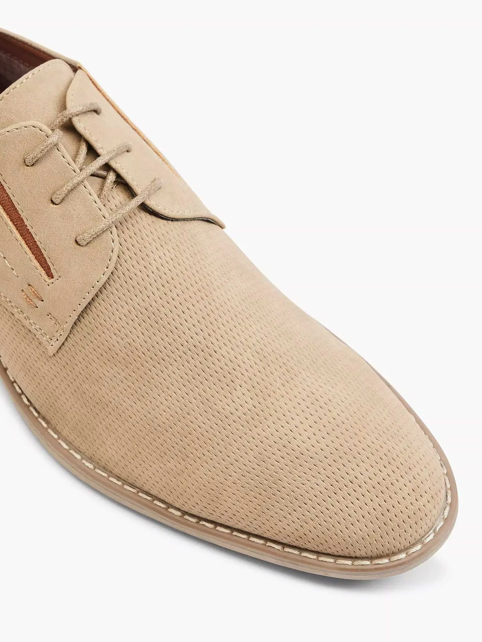 AM SHOE Zandkleurige Veterschoen-Heren Geklede Schoenen