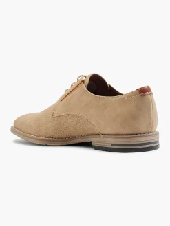 AM SHOE Zandkleurige Veterschoen-Heren Geklede Schoenen