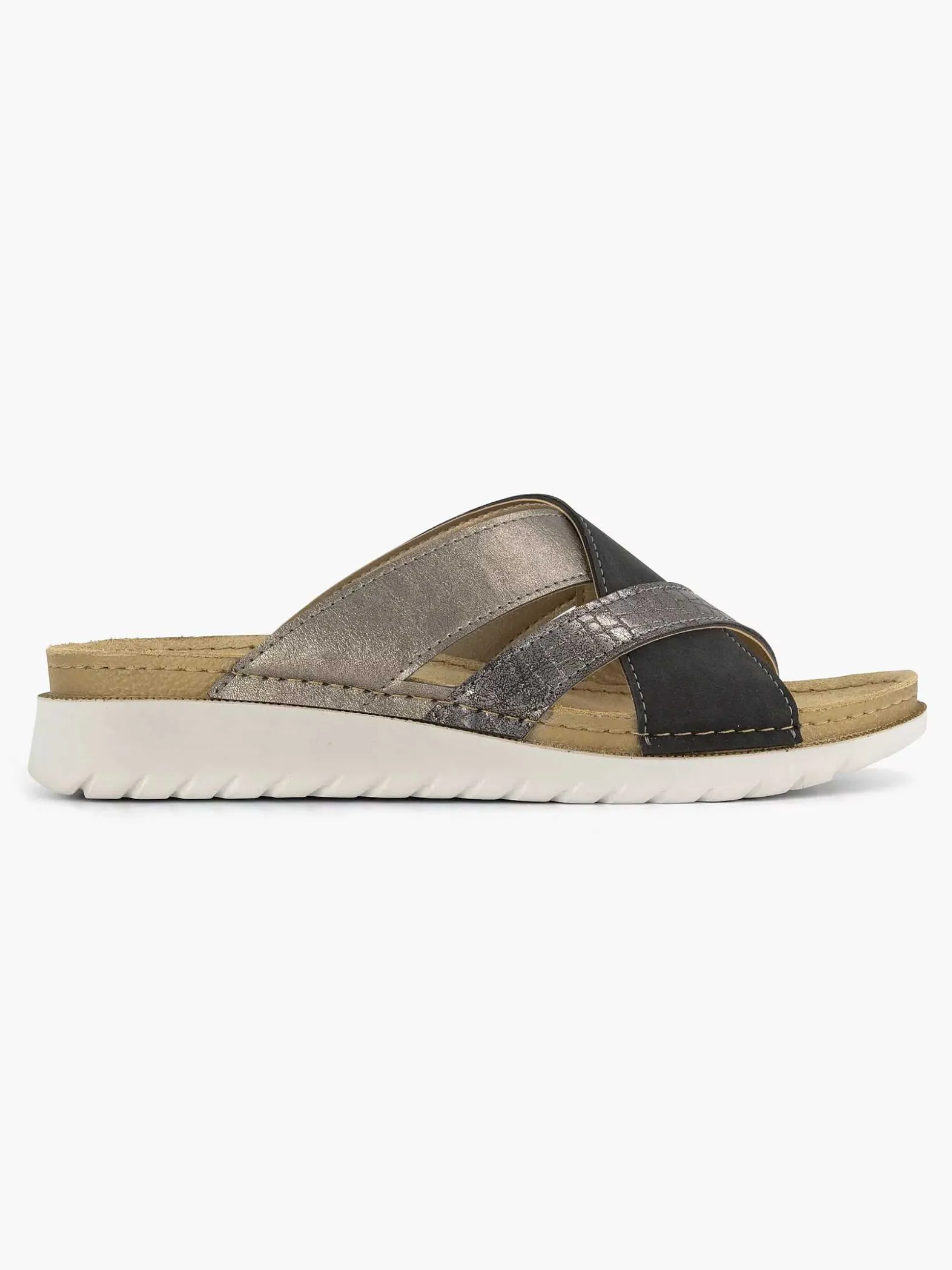 Easy Street Zilveren Comfort Slipper-Dames Sandalen