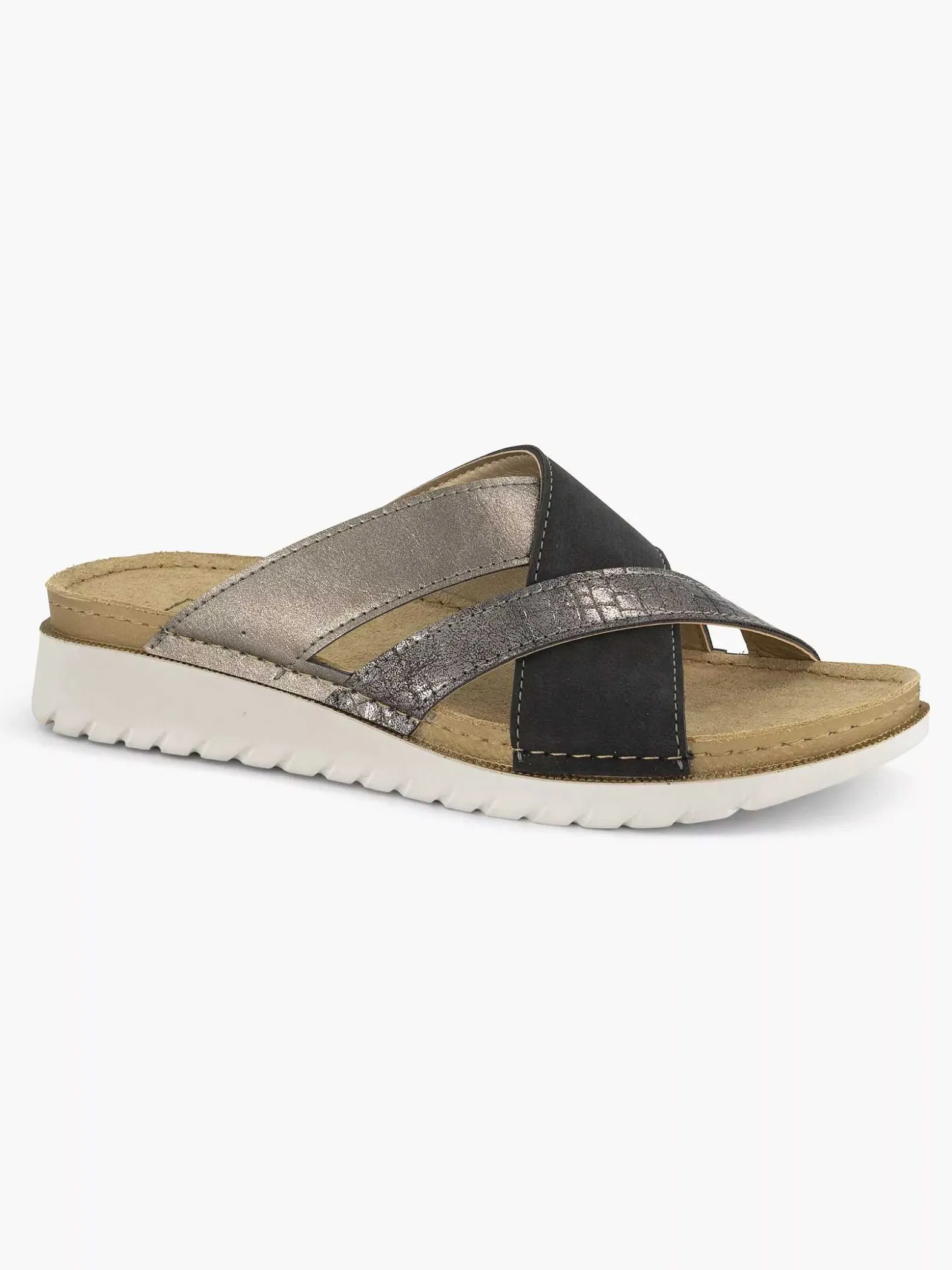 Easy Street Zilveren Comfort Slipper-Dames Sandalen