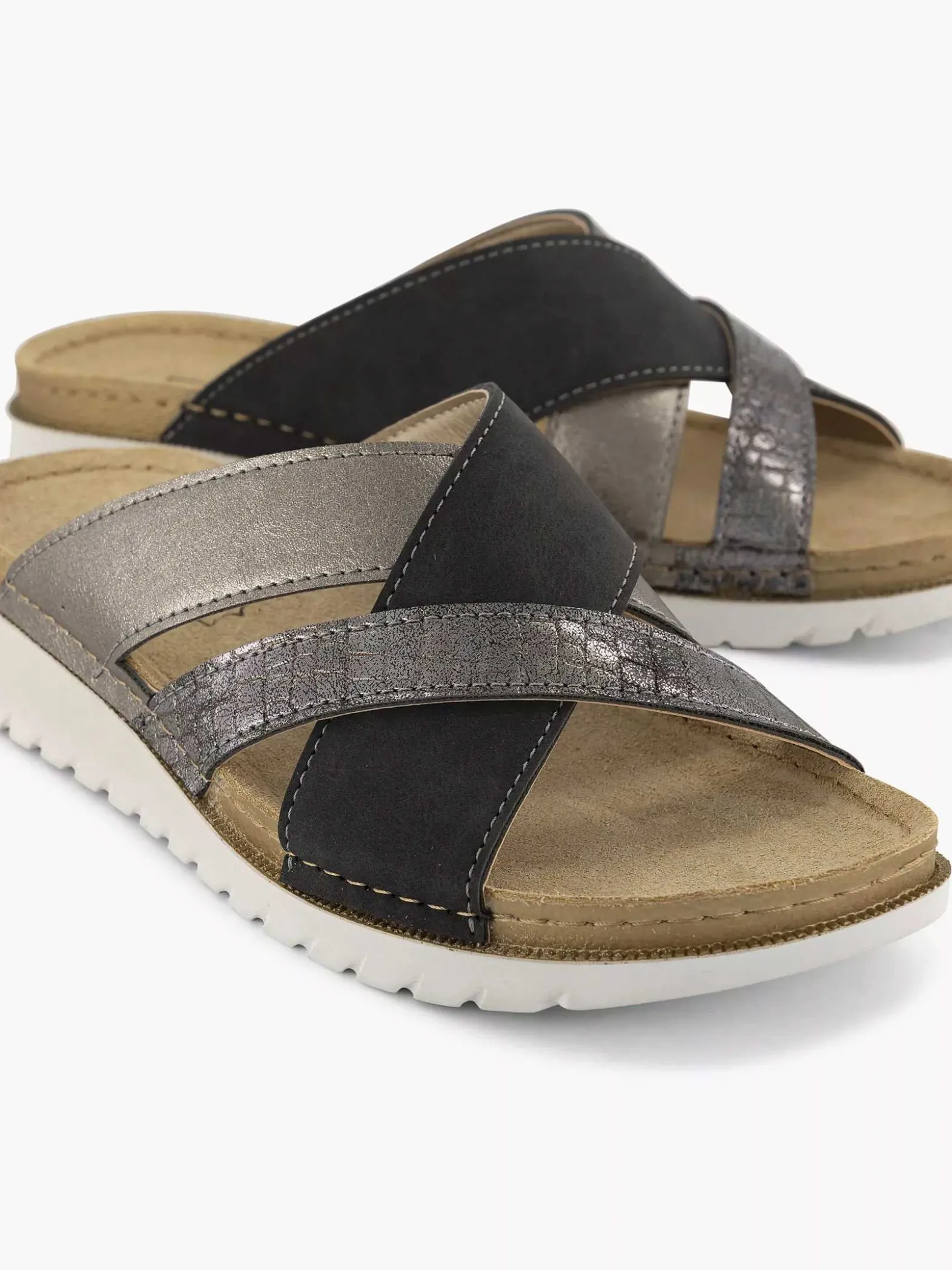 Easy Street Zilveren Comfort Slipper-Dames Sandalen