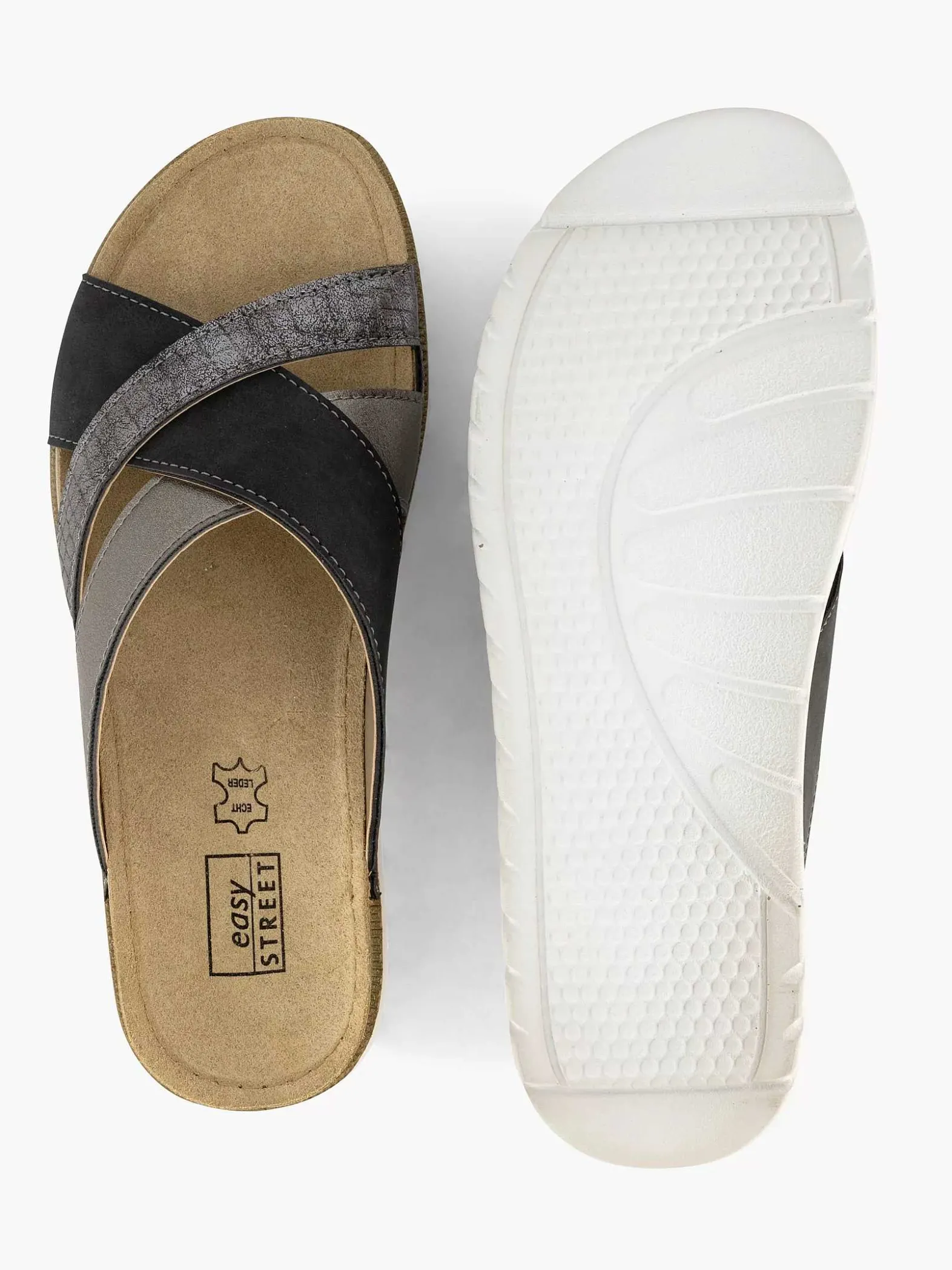 Easy Street Zilveren Comfort Slipper-Dames Sandalen