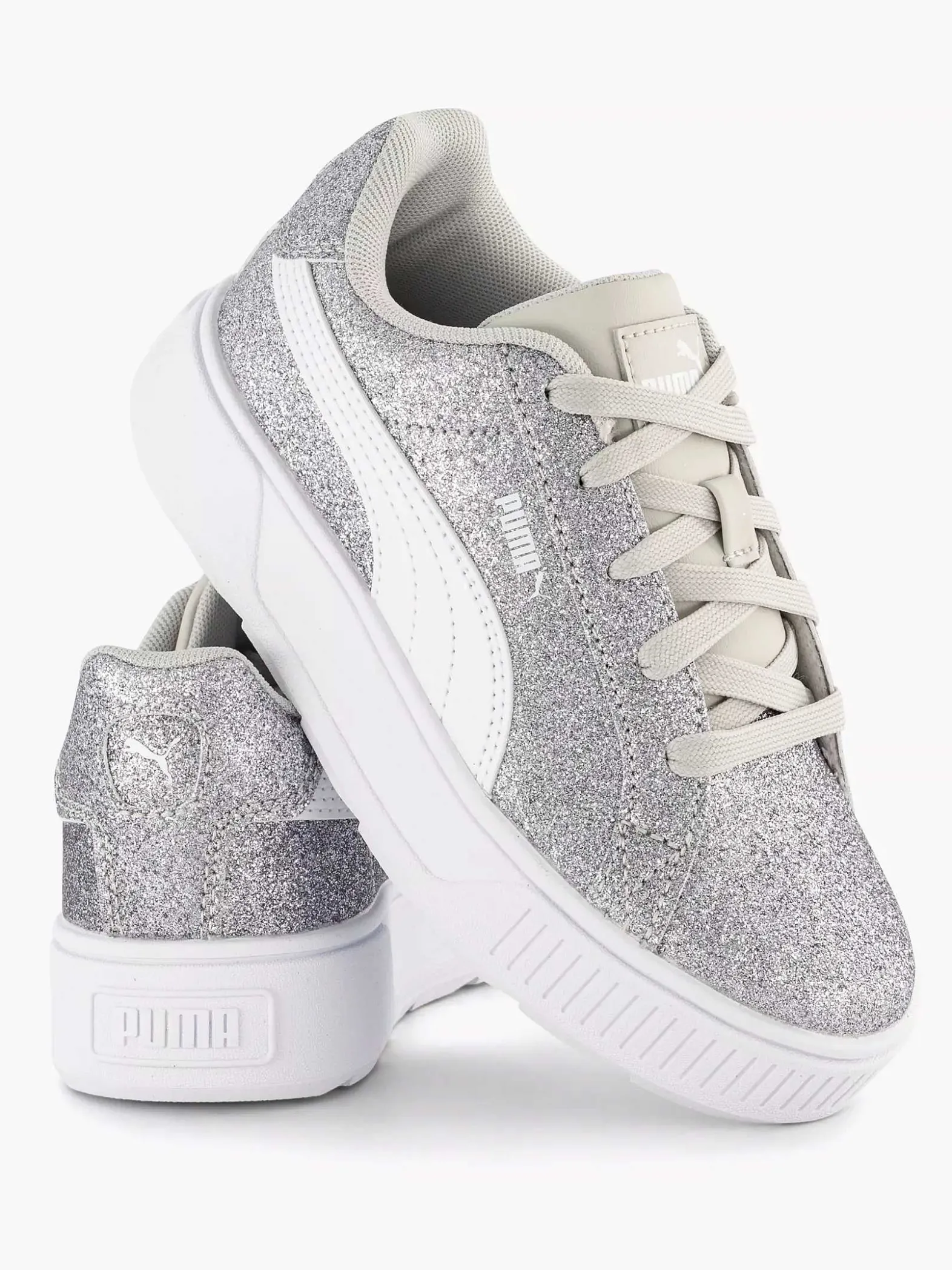 Puma Zilveren Karmen Glitz Ps Glitter-Kinderen Jongensschoenen