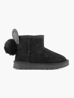 Graceland Zwarte Boot Konijn Gevoerd-Kinderen Babyschoenen