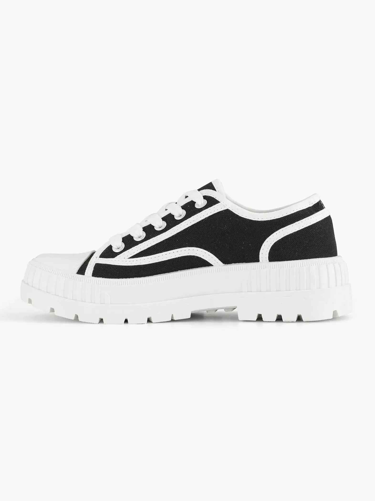 Graceland Zwarte Canvas Chunky Sneaker-Dames Sneakers