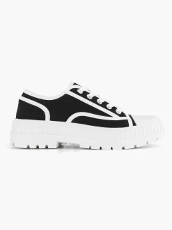 Graceland Zwarte Canvas Chunky Sneaker-Dames Sneakers
