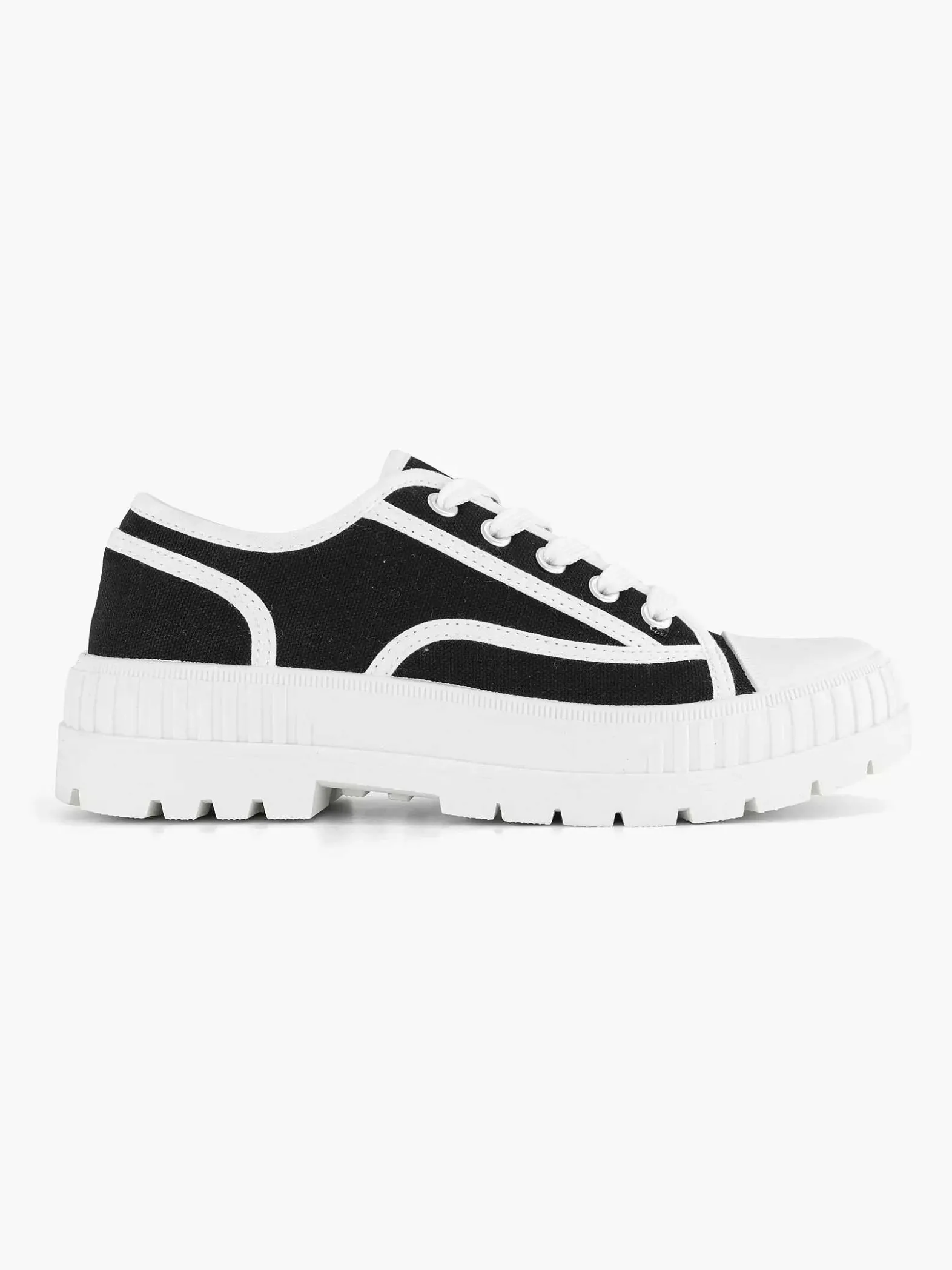 Graceland Zwarte Canvas Chunky Sneaker-Dames Sneakers