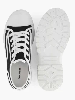 Graceland Zwarte Canvas Chunky Sneaker-Dames Sneakers