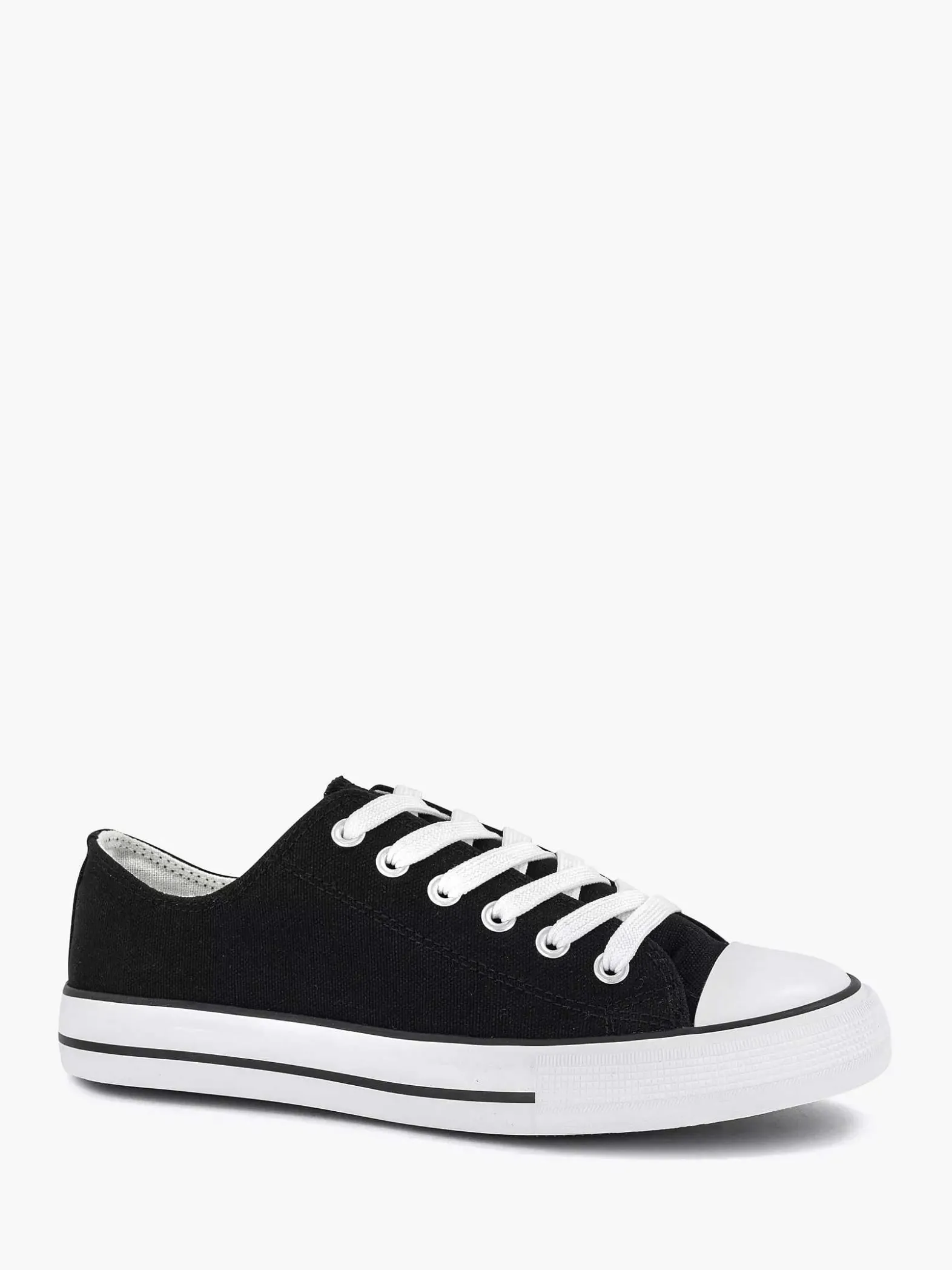 Graceland Zwarte Canvas Sneaker-Dames Sneakers