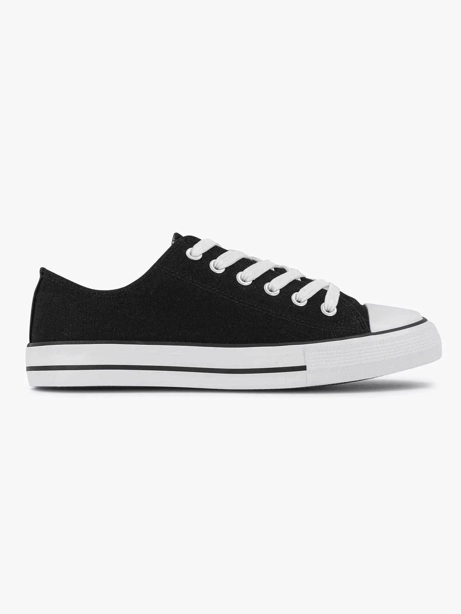 Graceland Zwarte Canvas Sneaker-Dames Sneakers