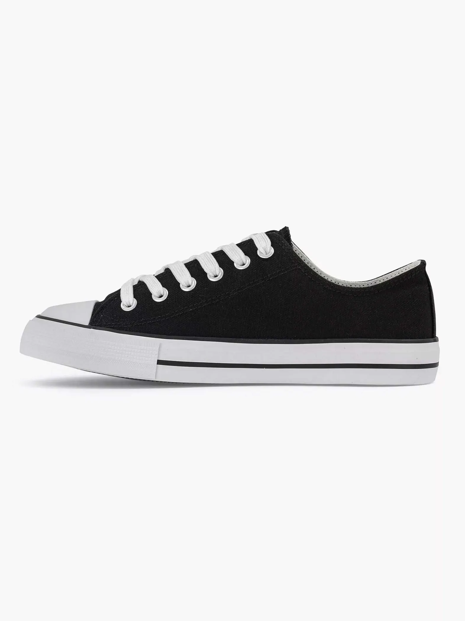 Graceland Zwarte Canvas Sneaker-Dames Sneakers