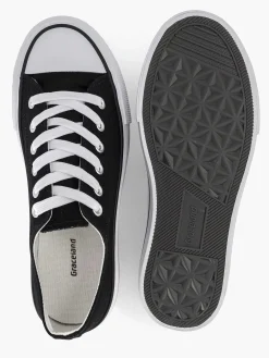 Graceland Zwarte Canvas Sneaker-Dames Sneakers