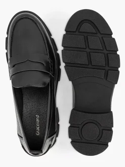 Graceland Zwarte Chunky Loafer-Dames Instappers