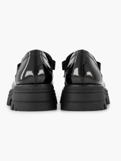 Oxmox Zwarte Chunky Loafer Lak-Dames Instappers