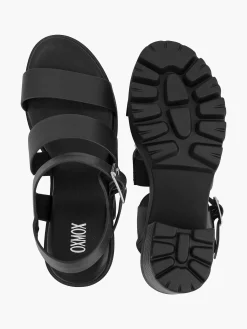 Oxmox Zwarte Chunky Sandalette-Dames Sandalen