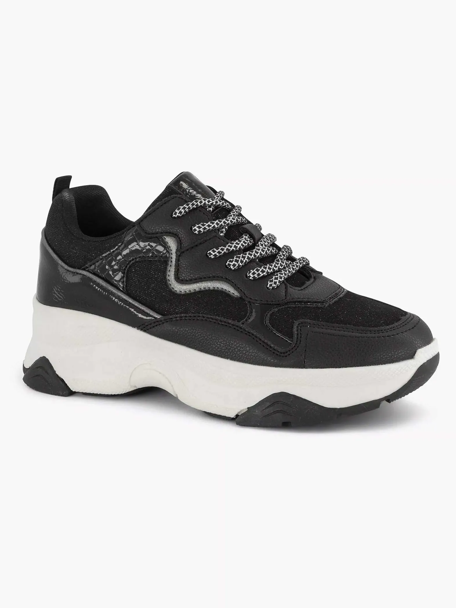 Oxmox Zwarte Chunky Sneaker-Dames Sneakers