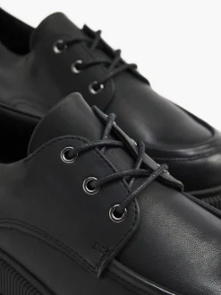 Oxmox Zwarte Chunky Veterschoen-Dames Instappers
