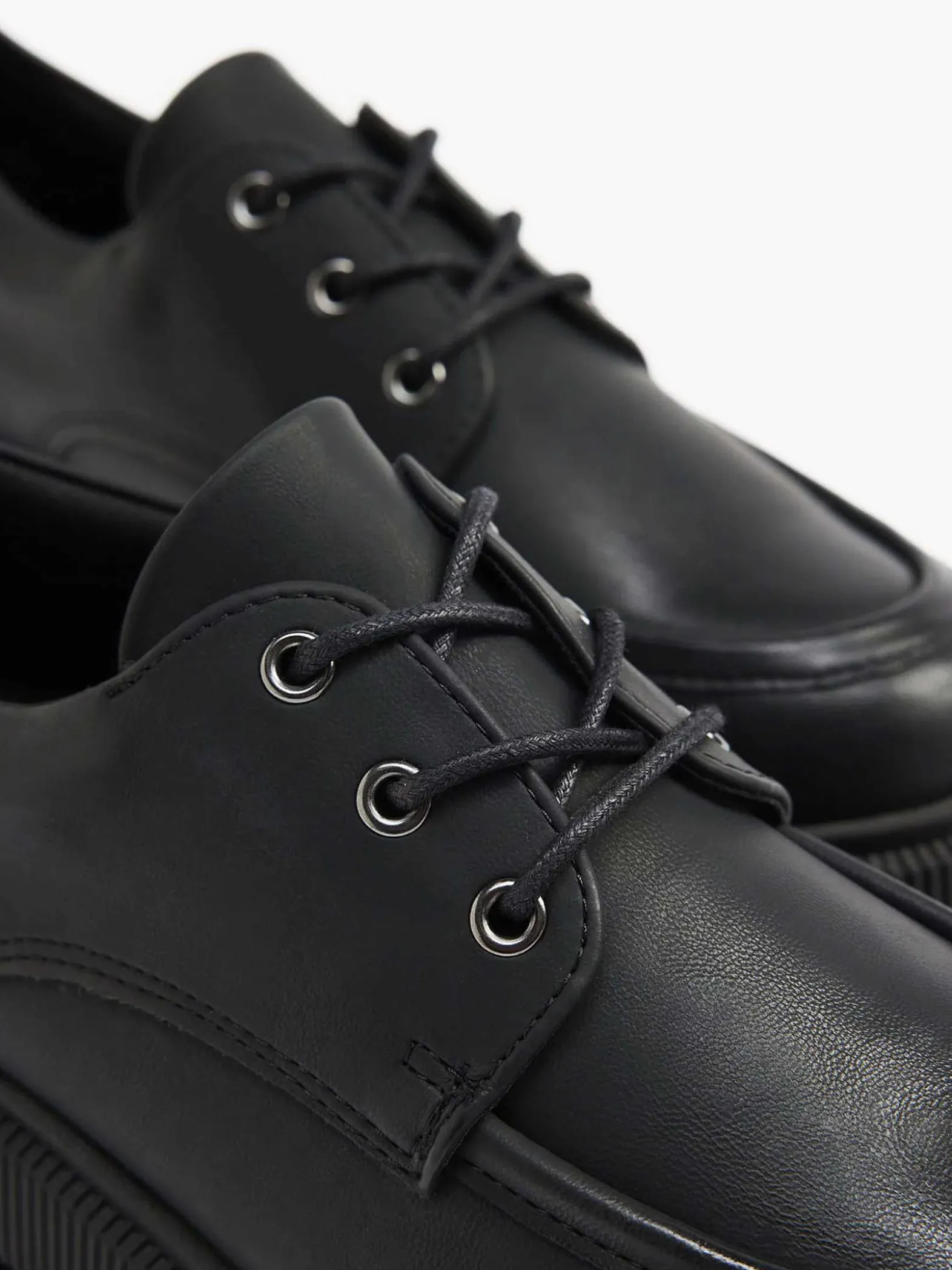 Oxmox Zwarte Chunky Veterschoen-Dames Instappers