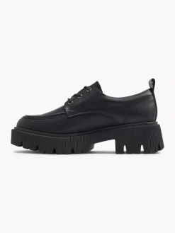 Oxmox Zwarte Chunky Veterschoen-Dames Instappers