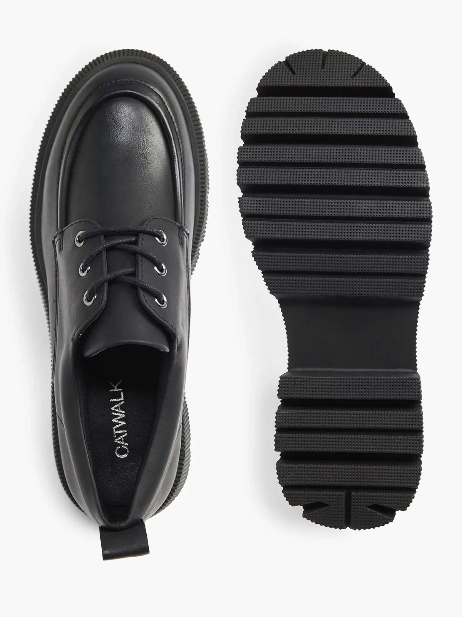 Oxmox Zwarte Chunky Veterschoen-Dames Instappers
