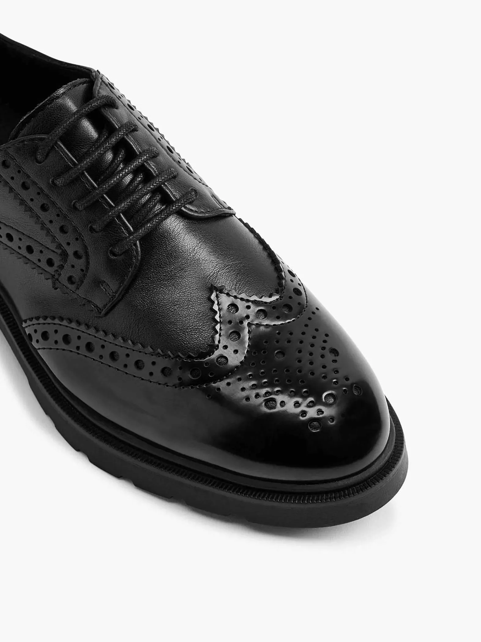 Graceland Zwarte Chunky Veterschoen-Dames Instappers