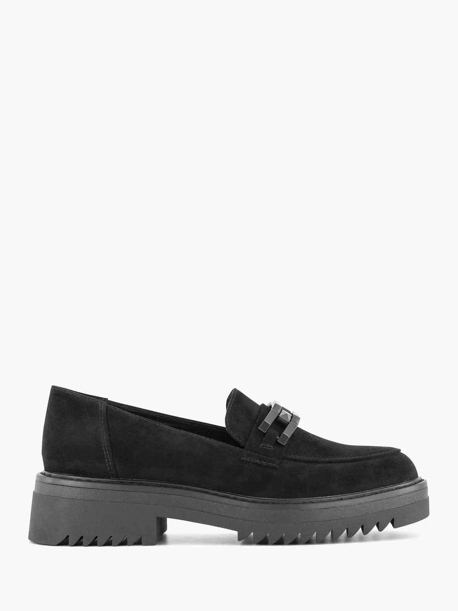 Oxmox Zwarte Chuny Loafer Sierketting-Dames Instappers