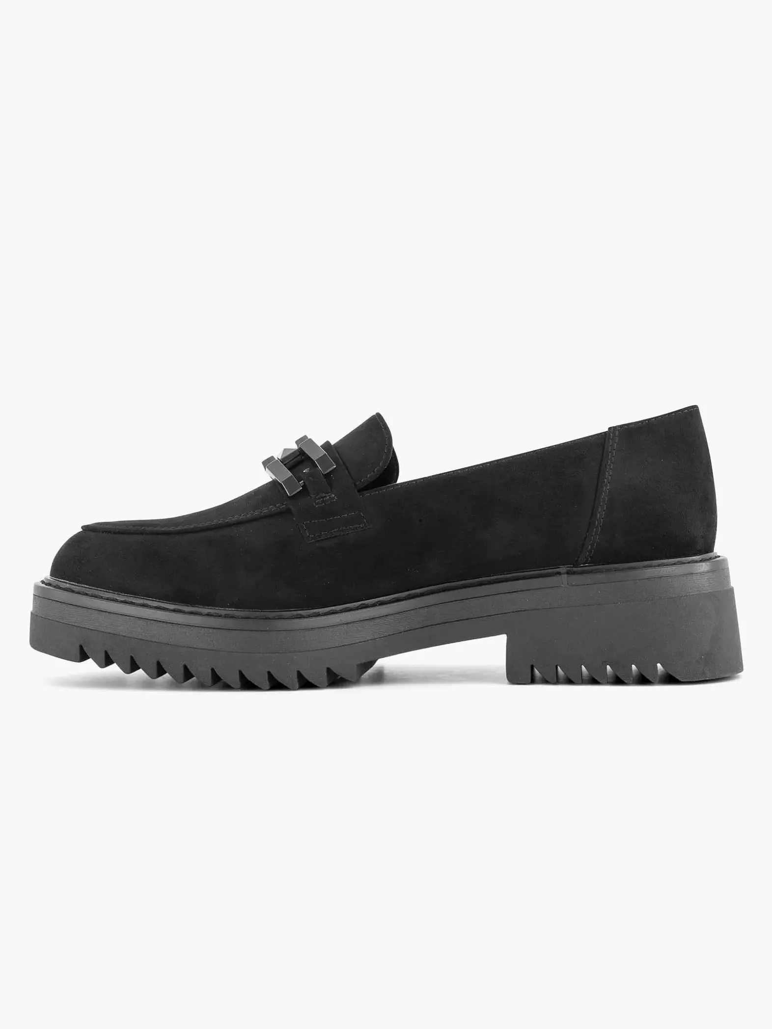 Oxmox Zwarte Chuny Loafer Sierketting-Dames Instappers
