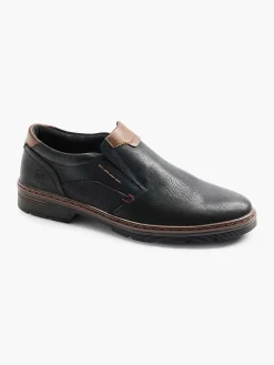 Easy Street Zwarte Comfort Instapper Elastisch-Heren Instappers