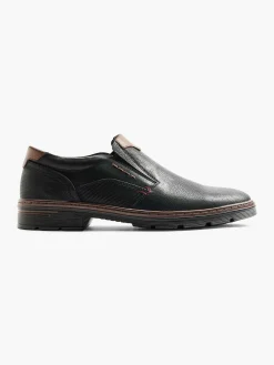 Easy Street Zwarte Comfort Instapper Elastisch-Heren Instappers