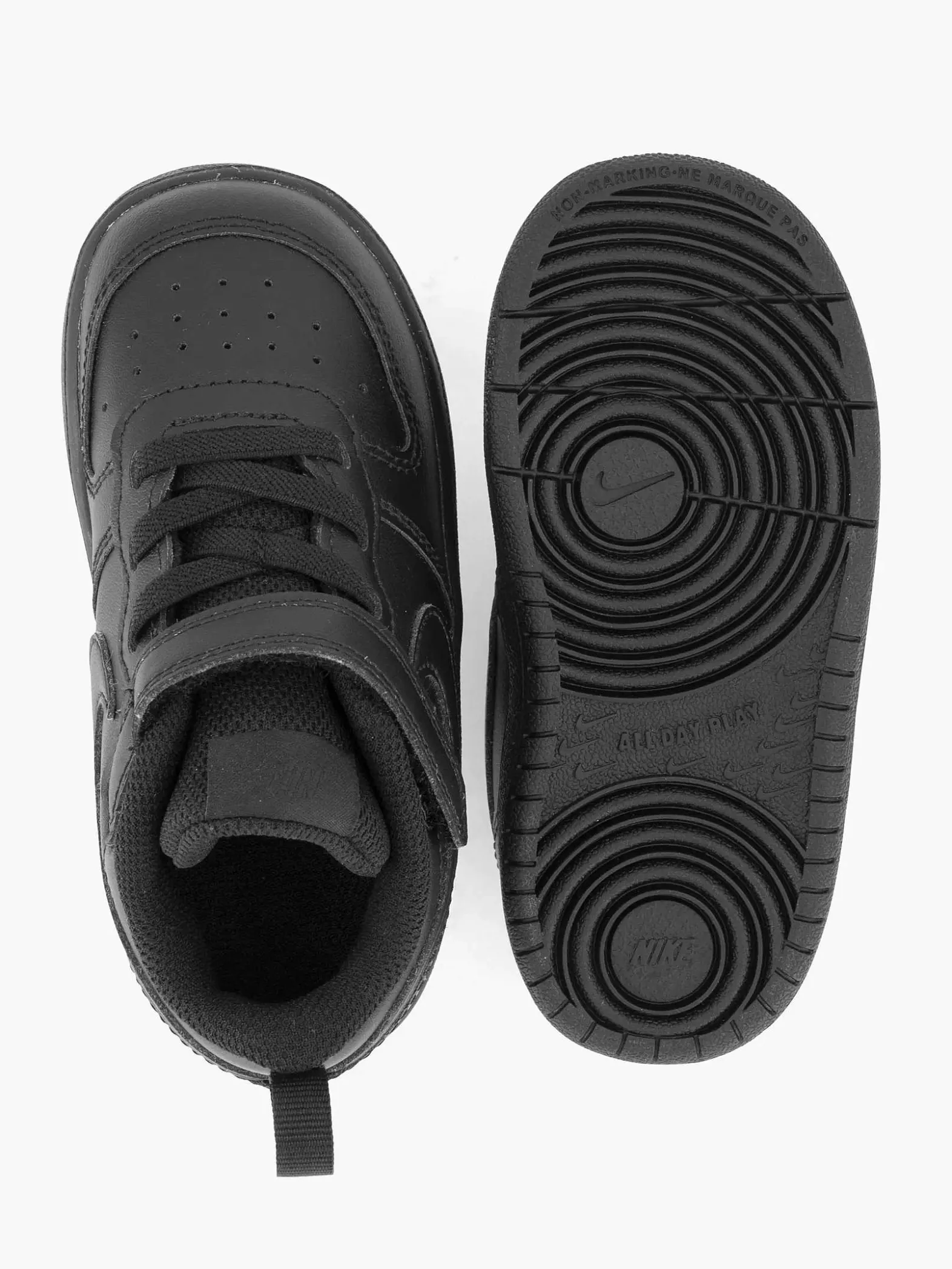 Nike Zwarte Court Borough Low-Kinderen Jongensschoenen