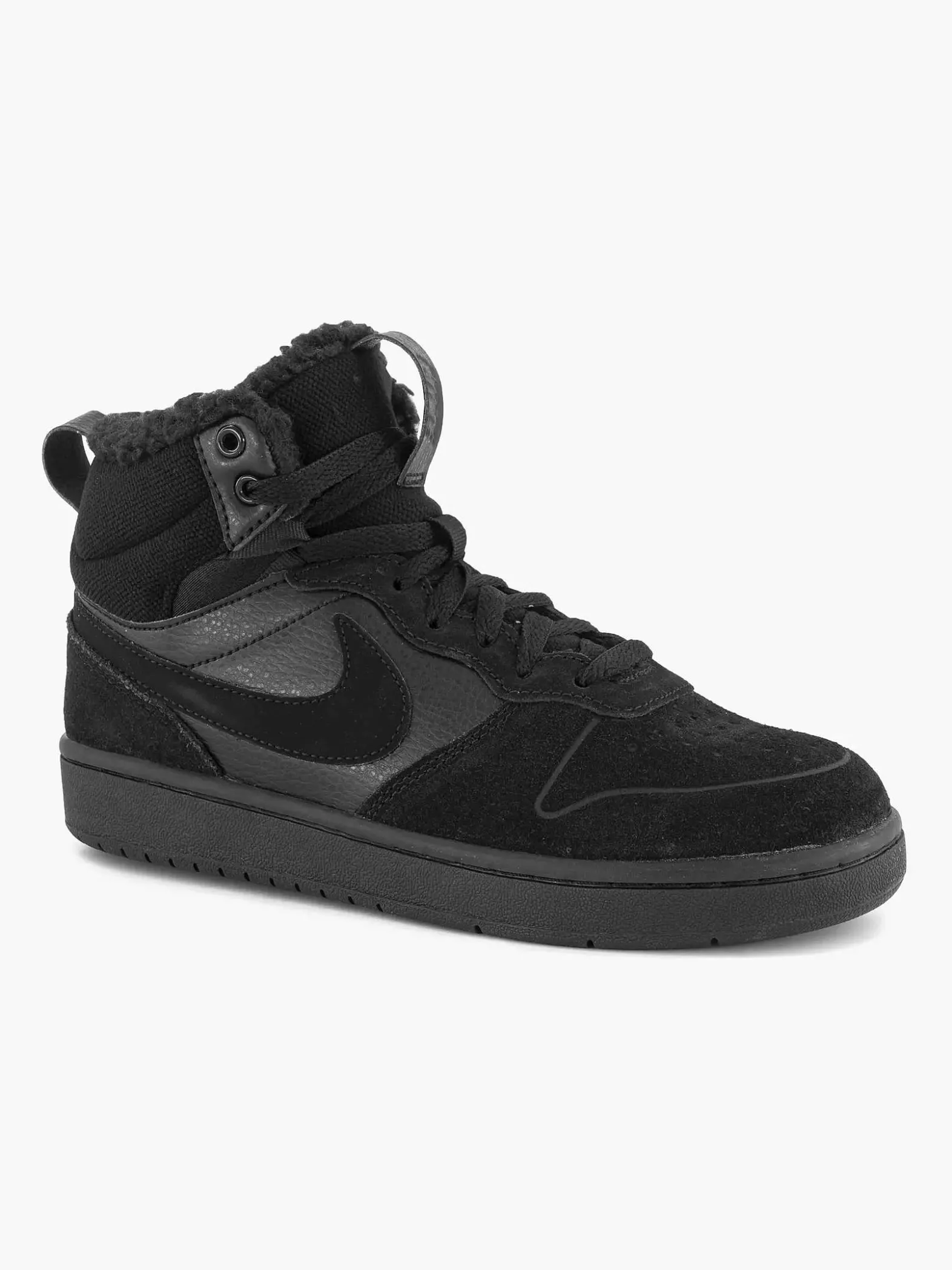 Nike Zwarte Court Borough Mid 2-Kinderen Jongensschoenen