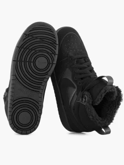 Nike Zwarte Court Borough Mid 2-Kinderen Jongensschoenen
